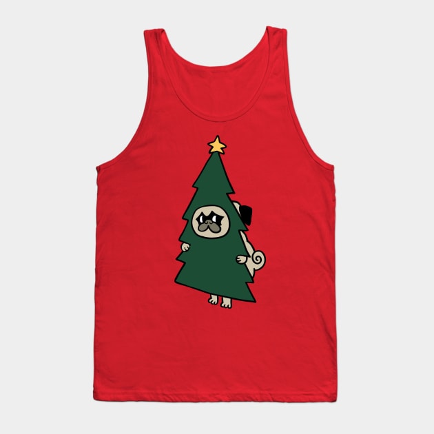 Christmas Pug Tree Tank Top by huebucket